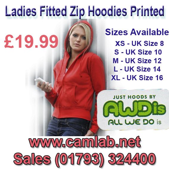 Personalised Ladies Zip up Hoodie Hoody Hoodies Hen  