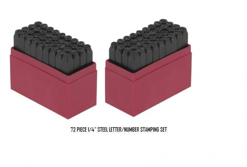 72 PC 1/4 Letter Number Metal Stamping Set Stamp Tool  