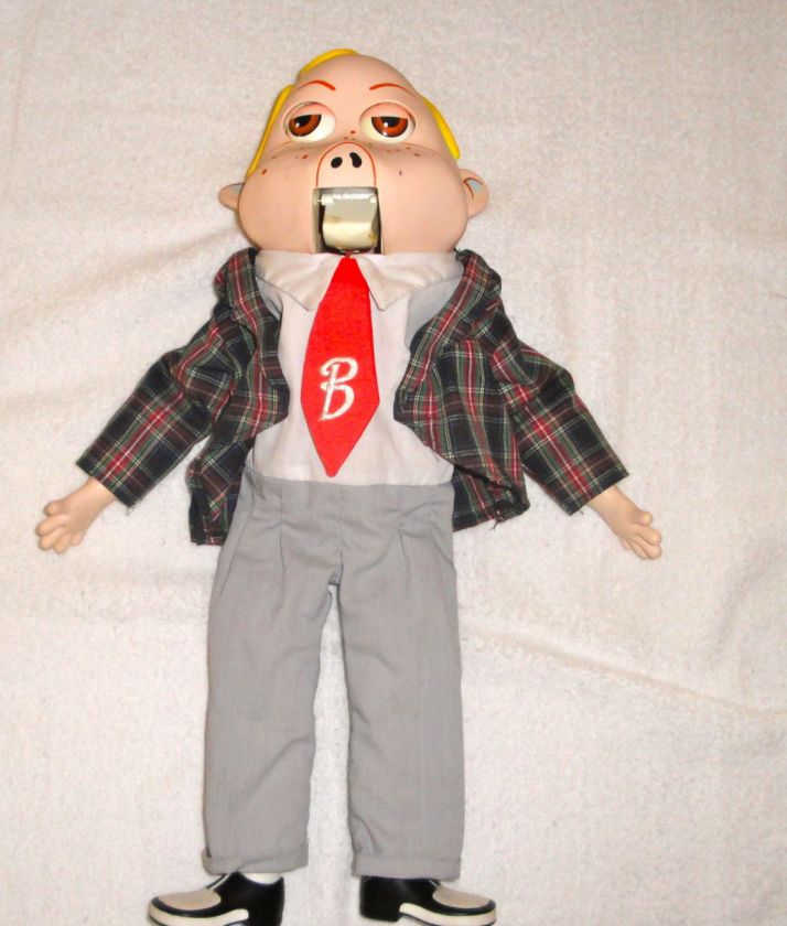 VENTRILOQUIST DUMMY DOLL PUPPET, KIDS TOY EYES AND MOUTH MOVE 