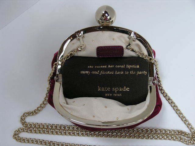 NWT Kate Spade Pink Velvet Clutch Bag Purse NWT   