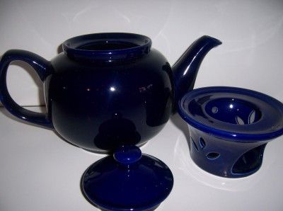 PORCELAIN TEA POT DARK BLUE TEAPOT LIGHT VOTIVE CANDLE  