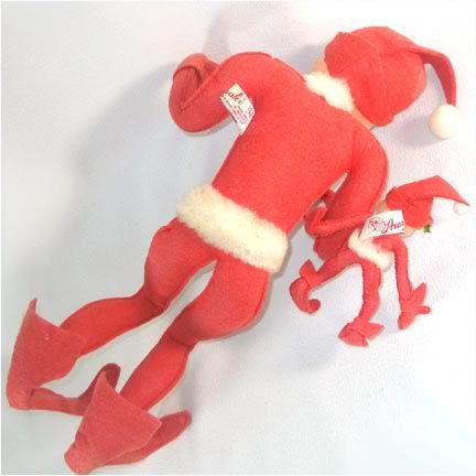 Annalee Christmas Pixie Elf Soft Sculptured Dolls Pair  