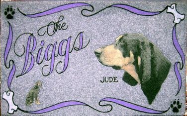 BLACK AND TAN COONHOUND,dog door mat,personalized,pets,  