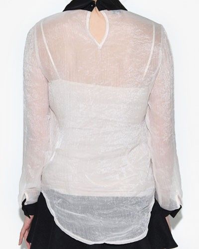   Enchanting Lady Retro Shirt Blouse Transparent Preppy Style Vogue