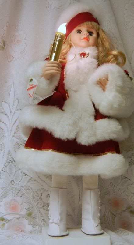 Vintage Animated Telco MOTION ette Electric Christmas Santa Girl 