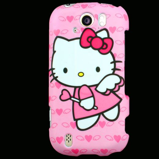 Case+Car Charger for T Mobile MyTouch 4G Slide Hello Kitty F Snap On 