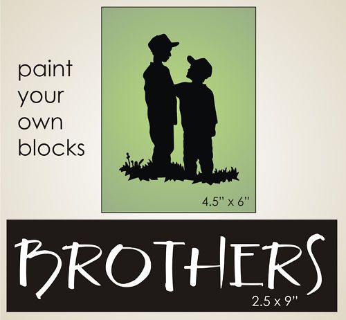 Country Primitive STENCIL Brothers Friend Boy Family Primitive Signs 