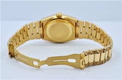 MENS ROLEX PRESIDENT OYSTERQUARTZ DAY DATE 18 KT GOLD WATCH 19018 MSRP 