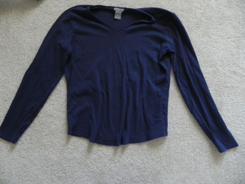 Ann Taylor Navy Blue Long Sleeve T Shirt Size Medium Used ~  