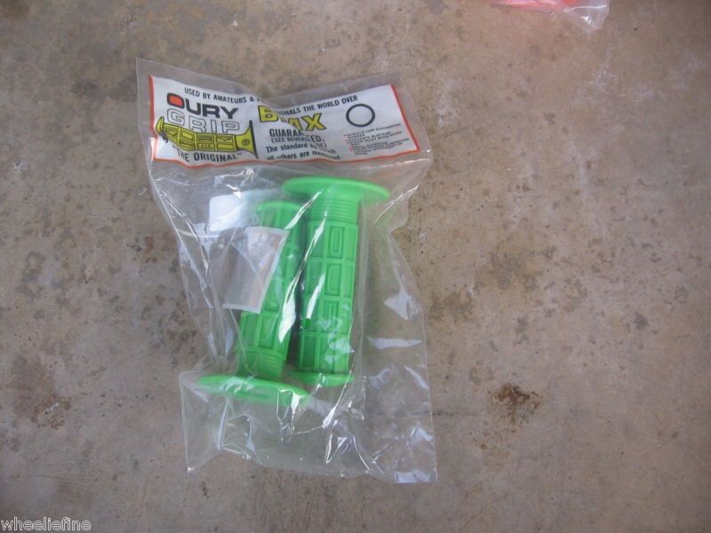 ONE SET ORIGINAL OURY GRIPS, BRIGHT LIME GREEN, NEW IN PKG  