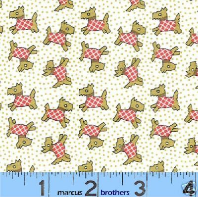 AUNT GRACE 15th ANNIVERSARY fabric SCOTTY DOGS 1y 32  