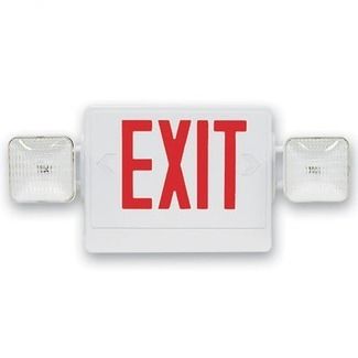 LED EMERGENCY EXIT LIGHTS COMBO   RED LETTER, WHITE CASING   $27.50 